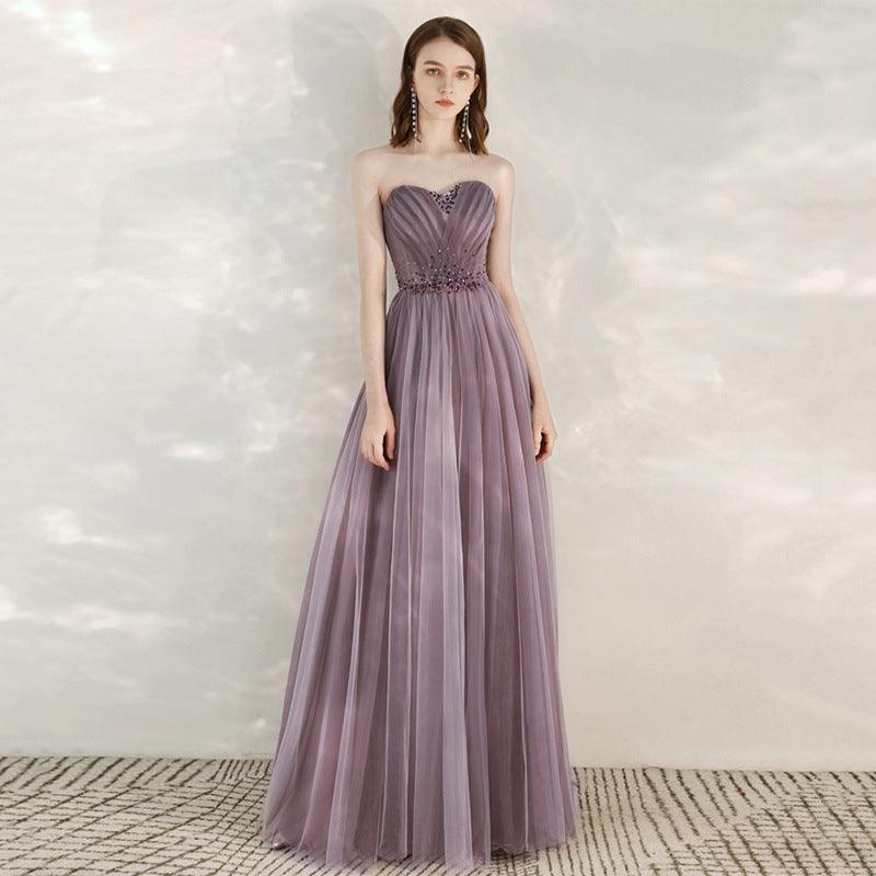 Purple Host Star Sky Toast Dress Shoulder To Shoulder - Nioor