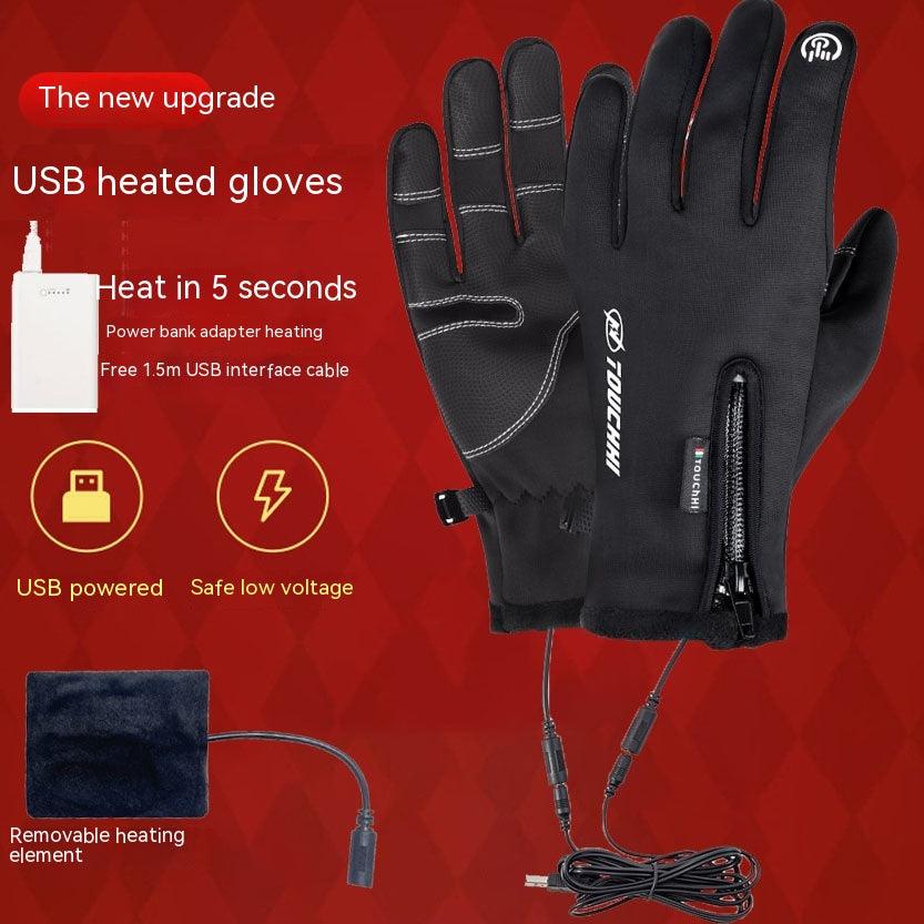 Heating Cycling Gloves Outdoor Heating Polyester Men's Gloves - Nioor