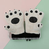 Cute Cartoon Bear Claw Plush Gloves Female Winter Warm Fleece-lined Thickened Hand-shaped Brush Road Bike Skiing - Nioor