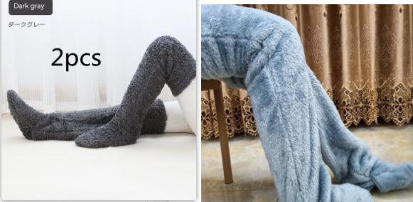 Over Knee High Fuzzy Long Socks Winter Warm Cold Leg Knee Joint Cold-proof Stockings Home Floor Sleeping Socks - Nioor