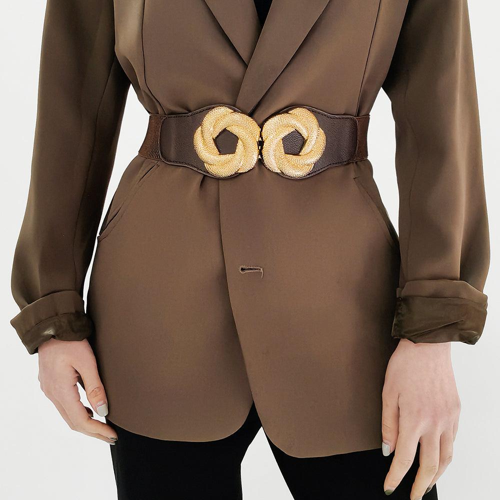 Women's Belt Elastic Elastic Fashion With Shirt Skirt Suit Jacket Flower Shaped Belt - Nioor