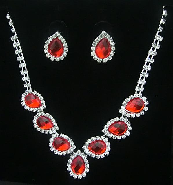 The New Bride Jewelry Color Diamond Earrings Necklace Fashion Necklace Set Can Be Customized - Nioor