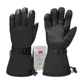 Leather Long Fleece Lined Cold-resistant Warm Gloves - Nioor