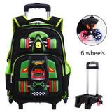 Three Dimensional Car Boys Primary School Trolley School Bag - Nioor