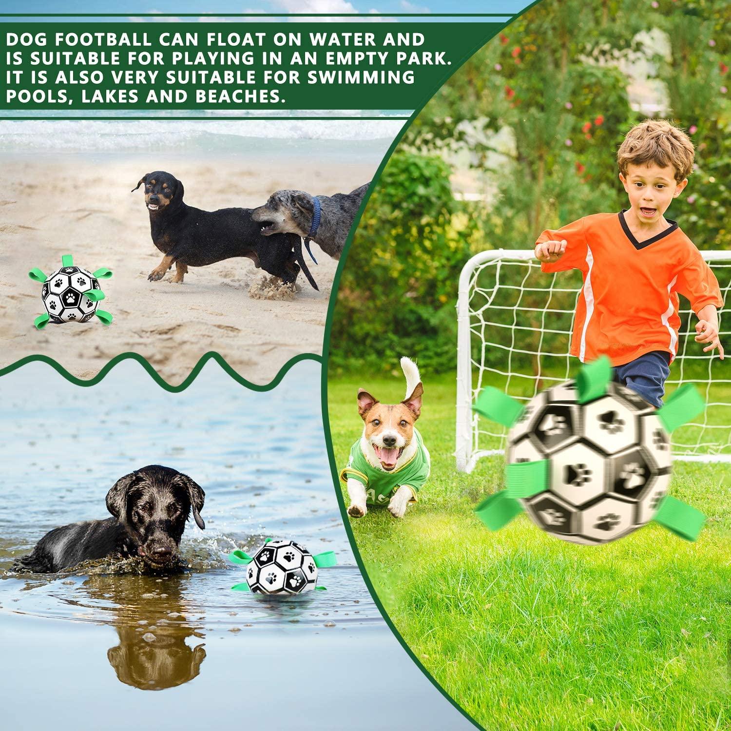 Dog Toys Interactive Pet Football Toys with Grab Tabs Dog Outdoor training Soccer Pet Bite Chew Balls for Dog accessories - Nioor