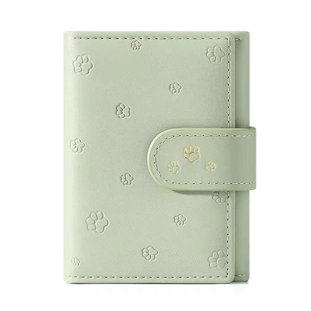 Fashion Small Paw Print Wallets Women Soft PU Leather Card Holder Purses