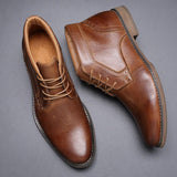 Men's Business Casual High Top British Lace-Up Martin Boots - Nioor