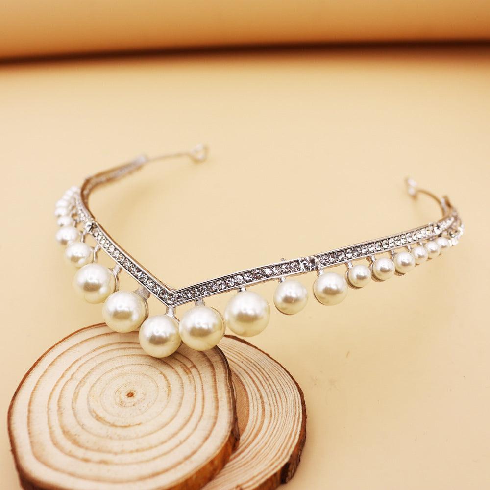 Bride's Wedding Crown Alloy Pearl - Nioor