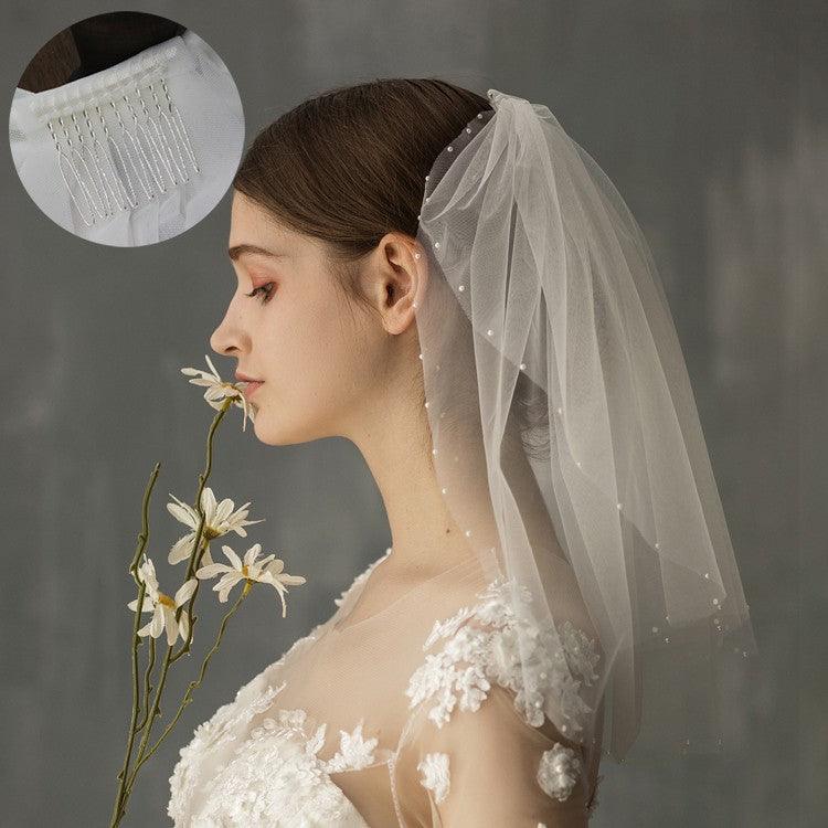 Women's Retro Short Wedding Bride Headdress - Nioor