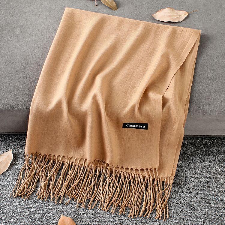 Fashion Simple Solid Color Tassel Scarf Shawl - Nioor