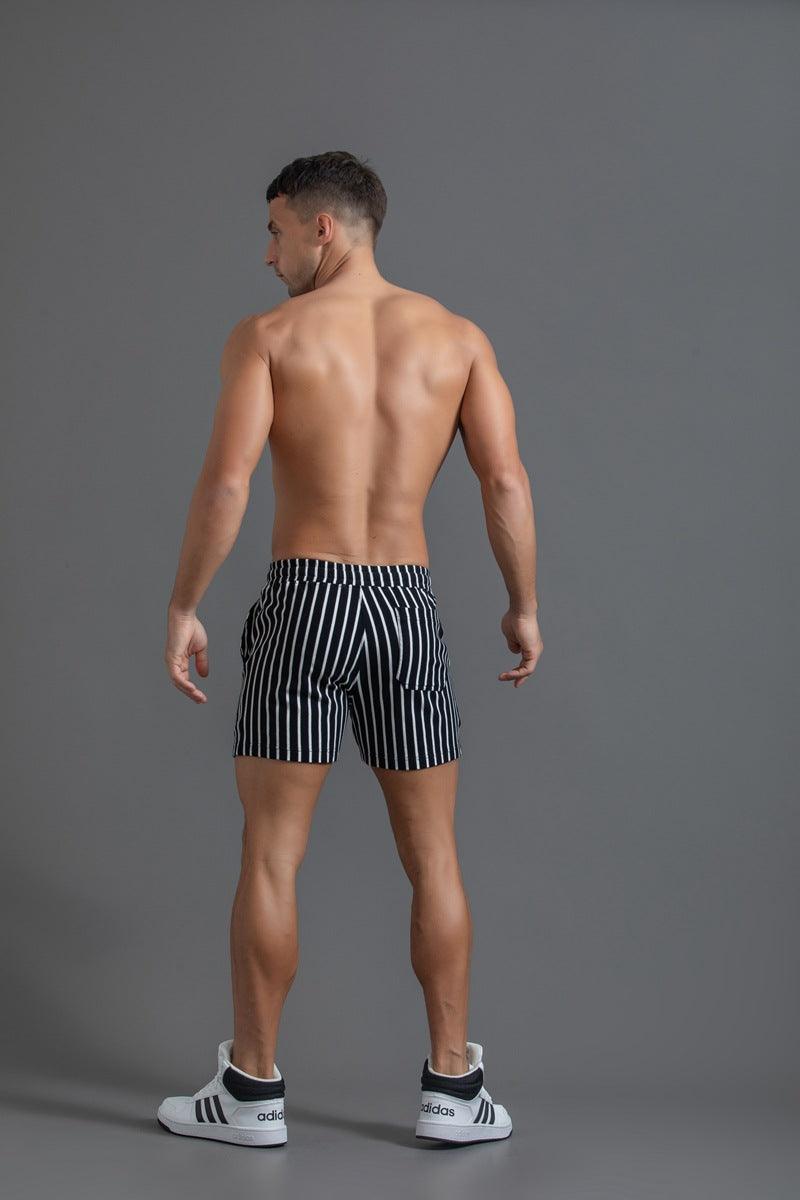 New Pure Cotton Sports Shorts Vertical Stripes - Nioor