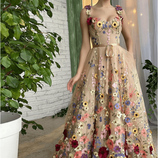 Sevintage Exquisite 3D Flowers Prom Dresses Sweetheart - Nioor