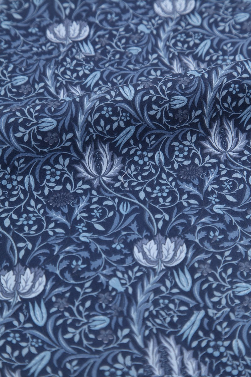 Cotton Cloth Head Deep Blue Series Bird Forest Cotton Fabric