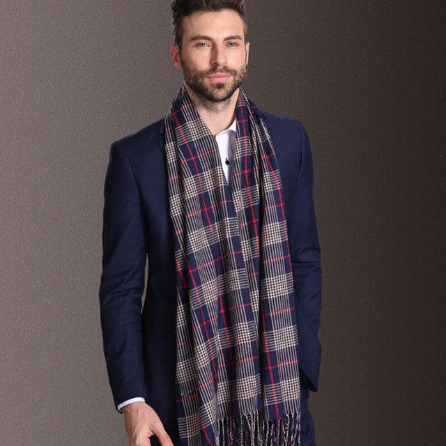 New Europe Fashion Shawl Scarves Men Winter Warm Tartan - Nioor