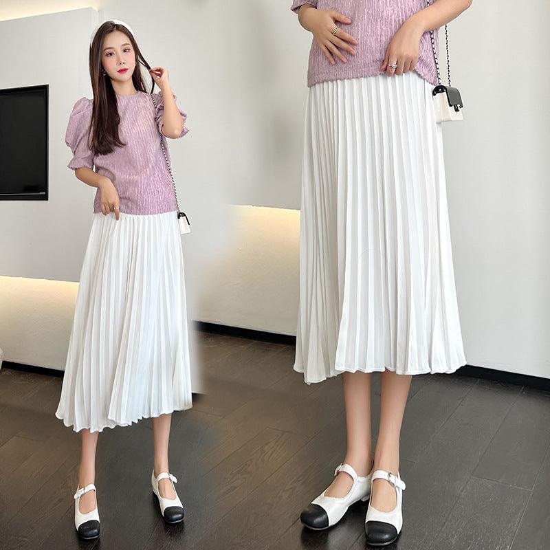 Pregnant Women's Summer Thin Pleated Pleated Skirt - Nioor