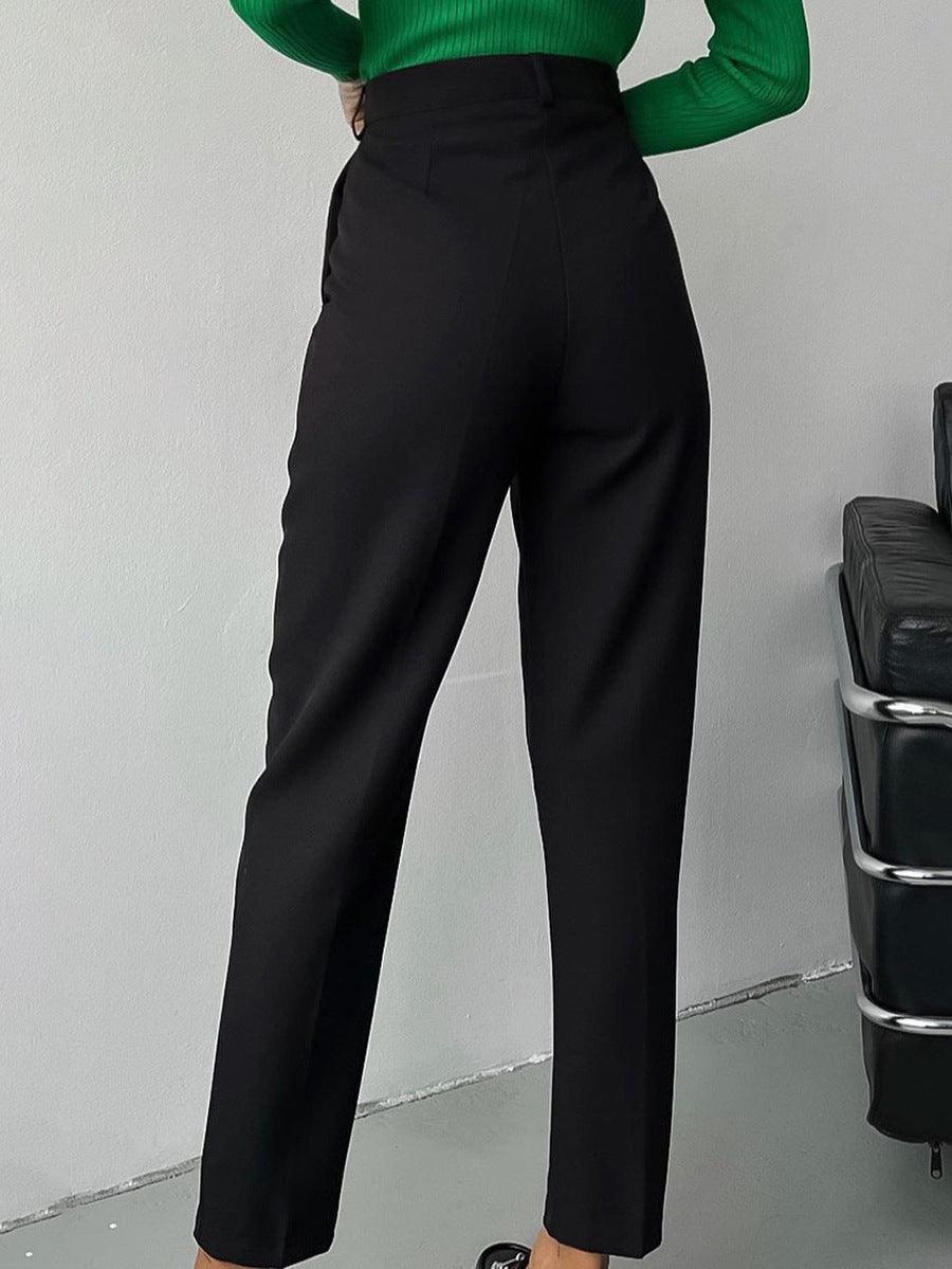 European And American Fashion High Waist Trousers Slim Fit - Nioor