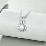 Freshwater Cultured Pearl Sterling Silver Heart Pendant Necklace - Nioor