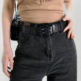 Men's And Women's Double-buckle Cutout Hip Hop Trend Metal Cutout Punk Belts - Nioor