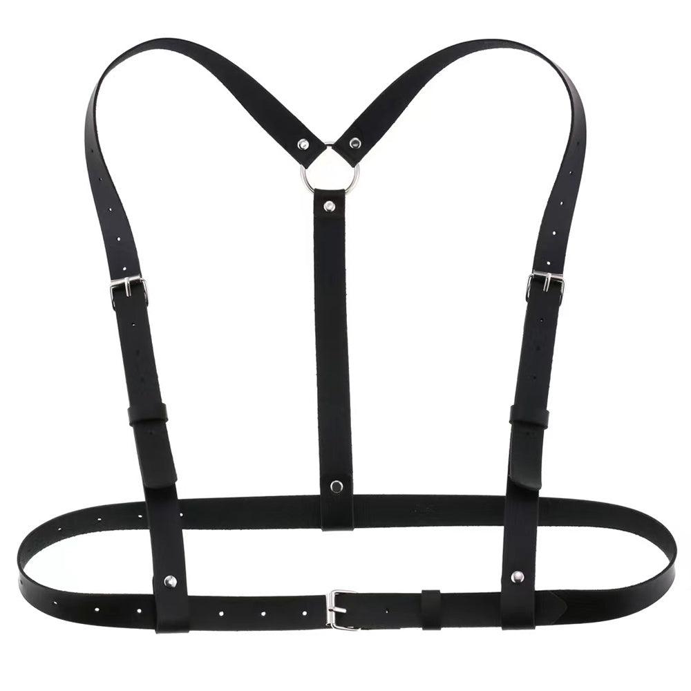 Sexy Punk Strap Leather Belt Handsome PU Belt Ladies Black Pin Buckle Harness Leather - Nioor