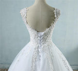 High Waist Wedding Dress With Deep V-neck - Nioor