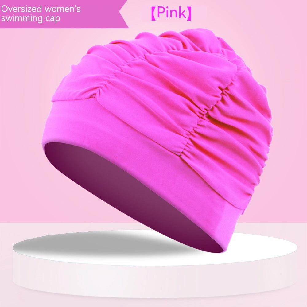 Women's Swimming Cap Pleated Plus-sized - Nioor