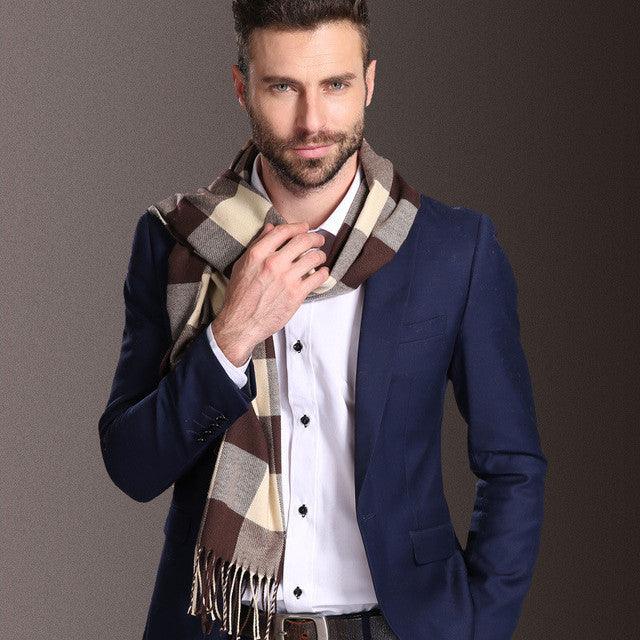 New Europe Fashion Shawl Scarves Men Winter Warm Tartan - Nioor