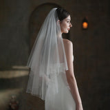 Exquisite Handmade Beaded Bridal Veil - Nioor