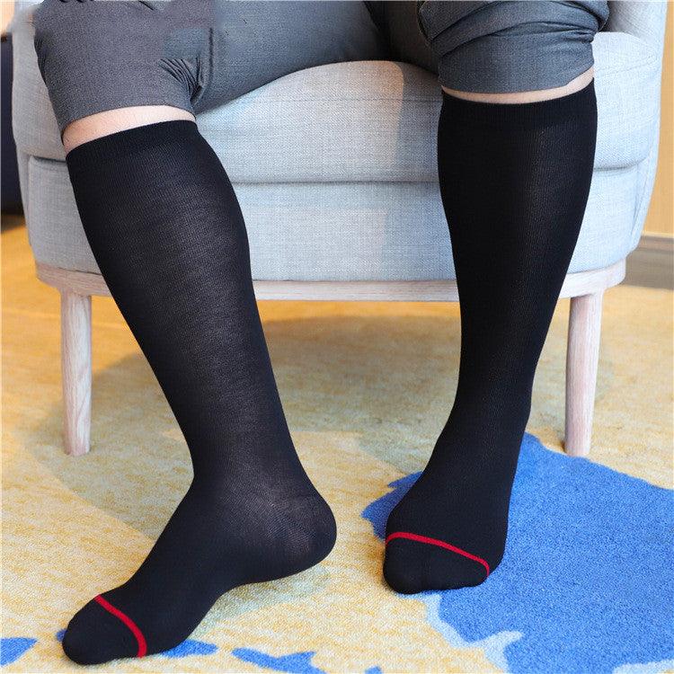 Men's Thin Cotton Slightly Bright, Smooth And Breathable Middle-long Stockings - Nioor