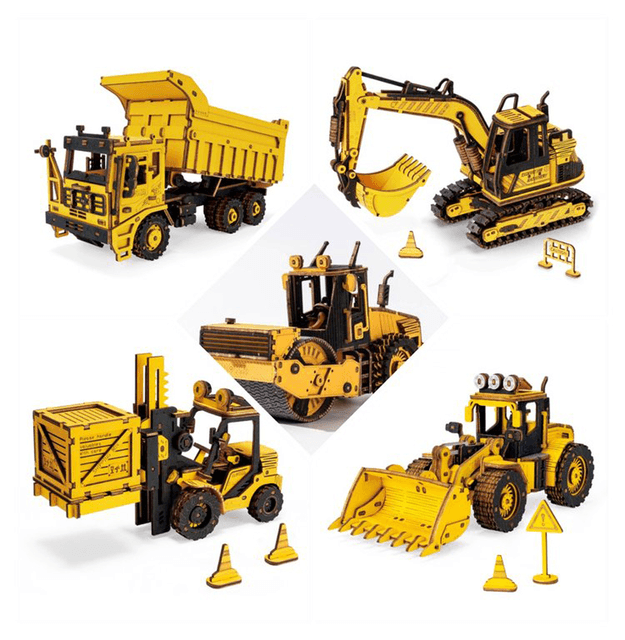 Robotime ROKR Engineering Vehicle Model Series Creative Toys Gifts For Kids Adults Moveable Assembly 3D Wooden Puzzle - Nioor