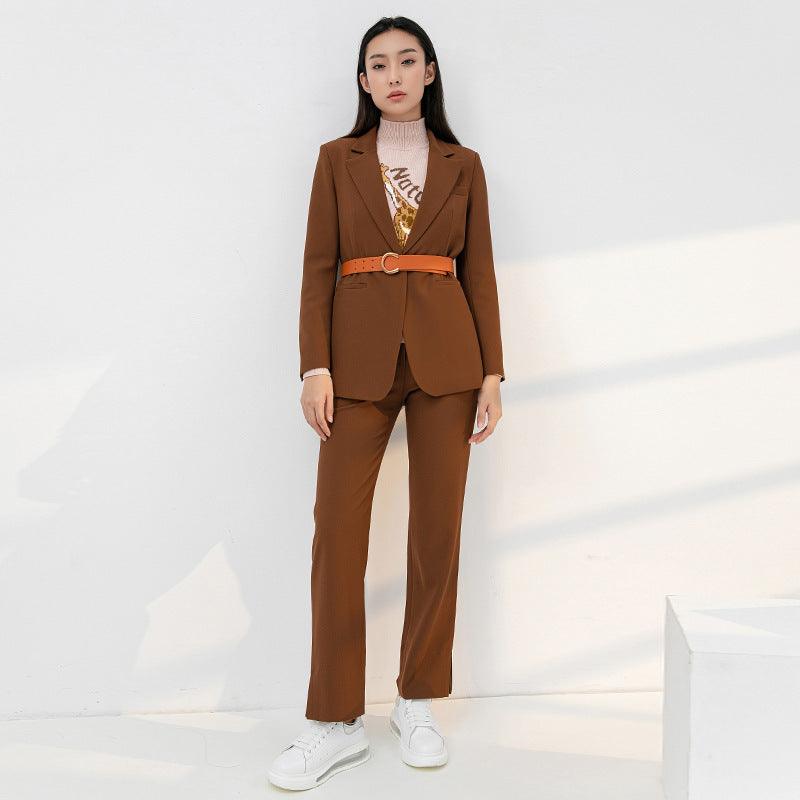 Women's Drape Straight Tube Loose Fitting Casual High Waisted Suit Pants - Nioor