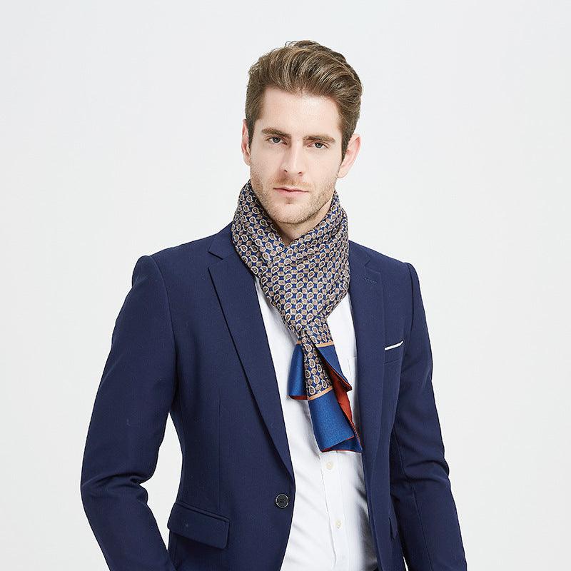 Double-sided Scarf Silk Men's Silk Scarf Long - Nioor