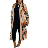 Long Sleeve Printed Cardigan Women's Shawl - Nioor