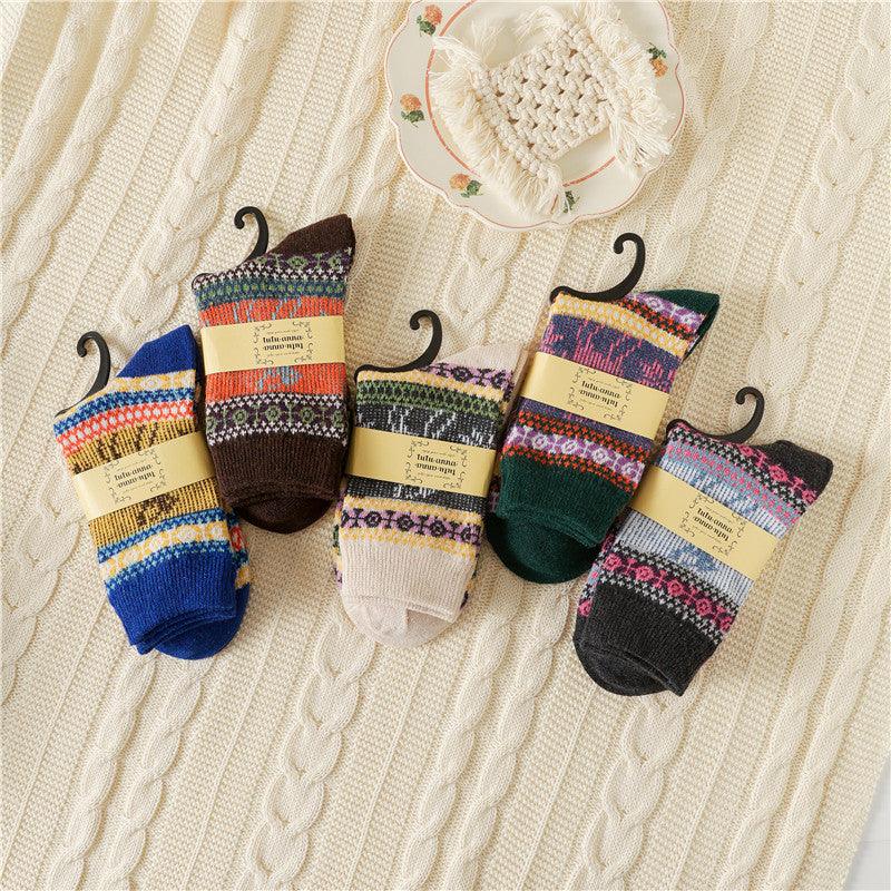 Men's And Women's Autumn And Winter Thickening Thermal Middle Tube Angora Wool Socks - Nioor