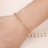 Oval Chain Gold Stainless Steel Bracelet