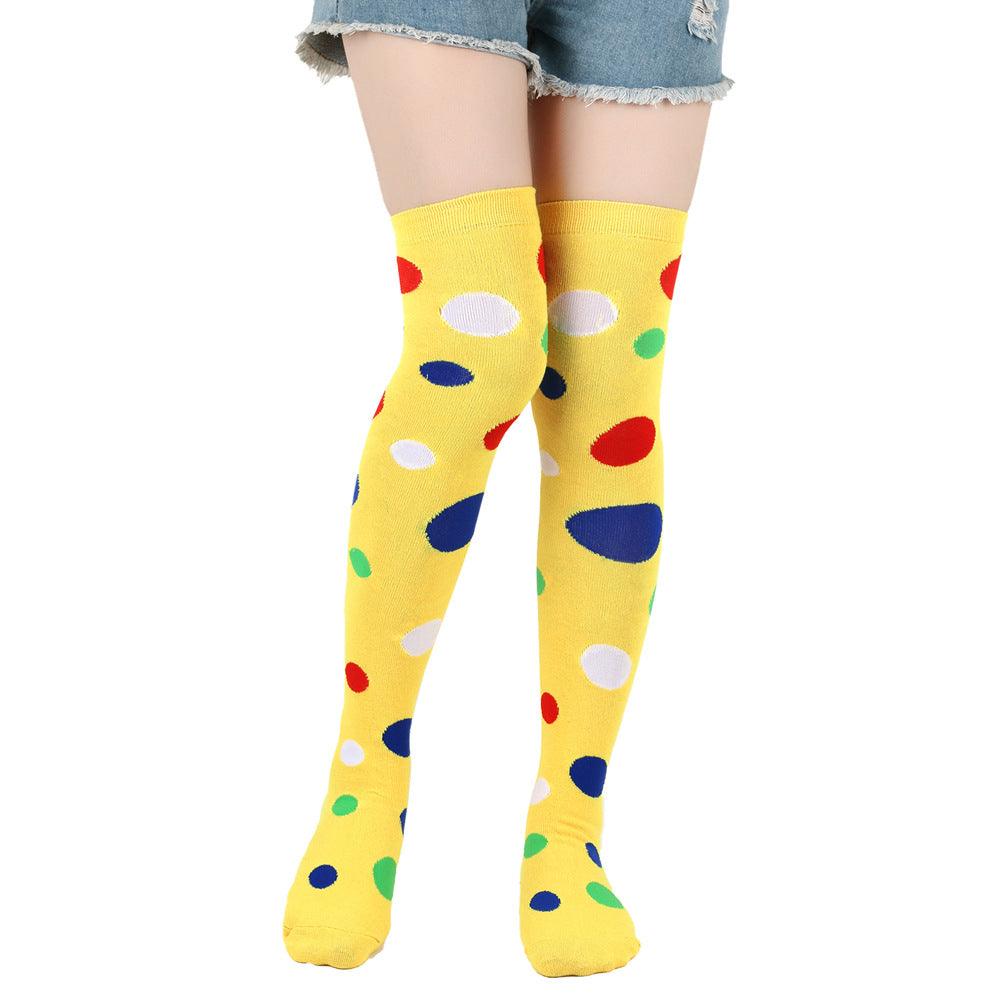 Clown Stockings Dot Halloween Costume - Nioor