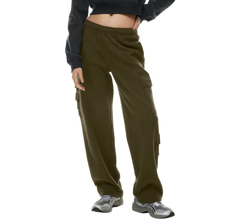 Women's Fashion Work Clothes Pocket Sweatshirt Trousers - Nioor