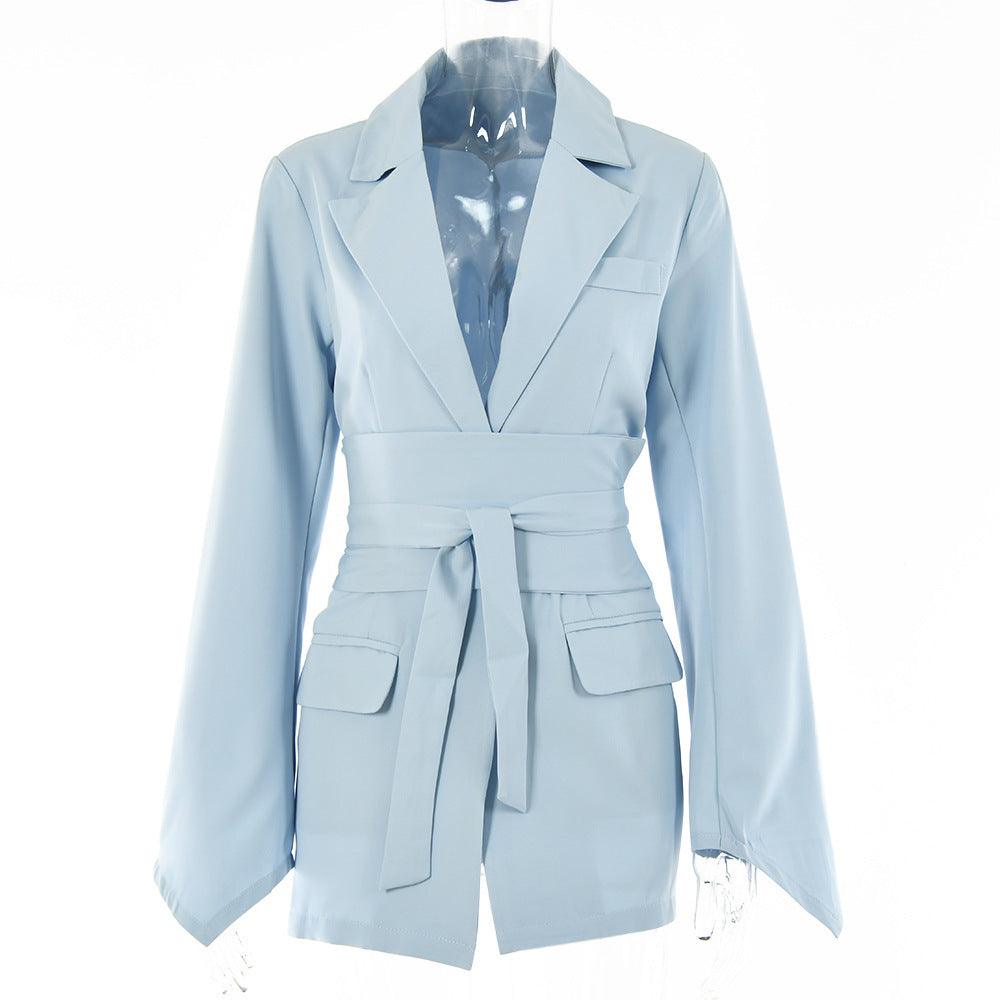 Women's Fashion Casual Solid Color Suit Coat - Nioor