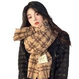 Korean Style Plaid Scarf Winter Women - Nioor