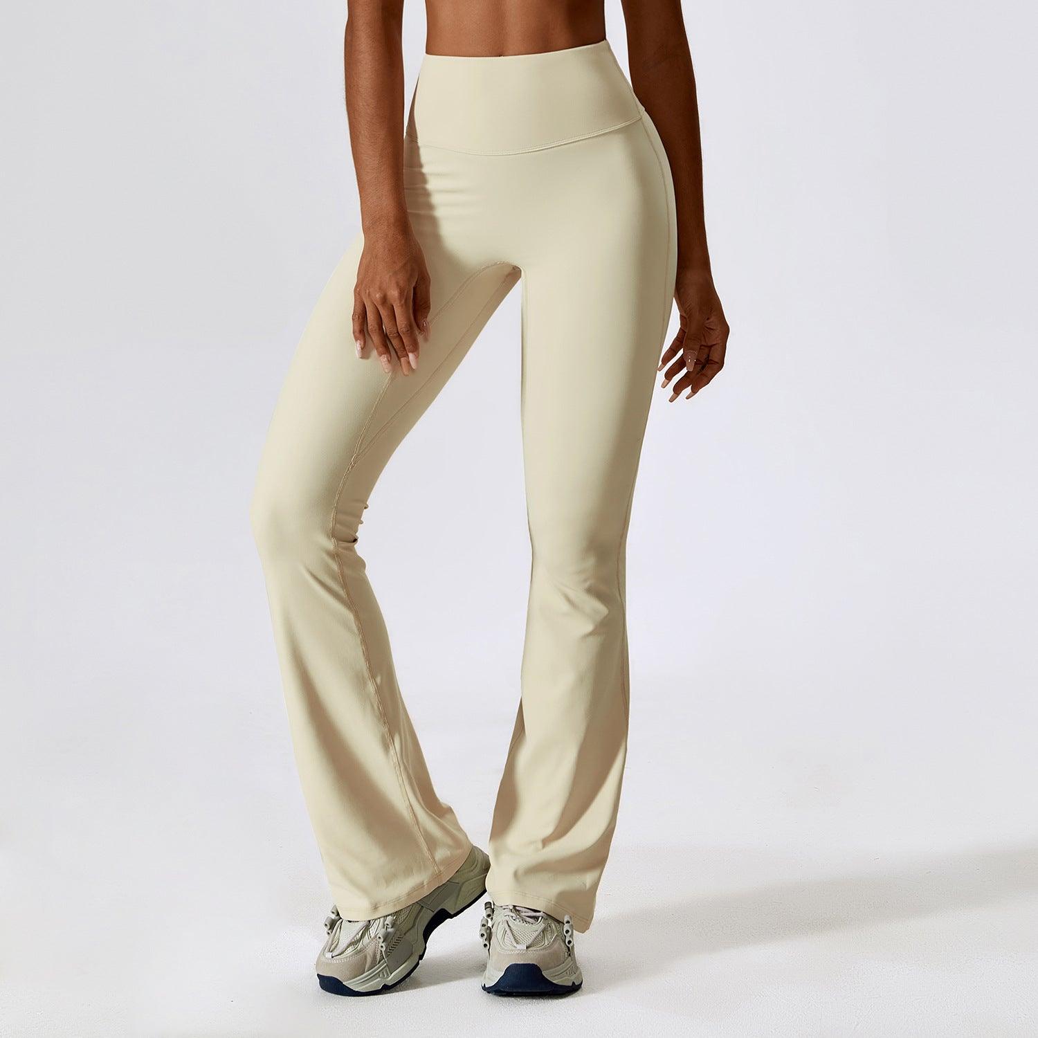 Nude Feel Hip Lifting Yoga High Waist Bootcut Casual Sports Pants And Vest - Nioor