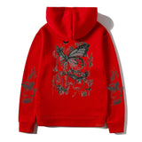 Cold Design Butterfly Hooded Sweater - Nioor