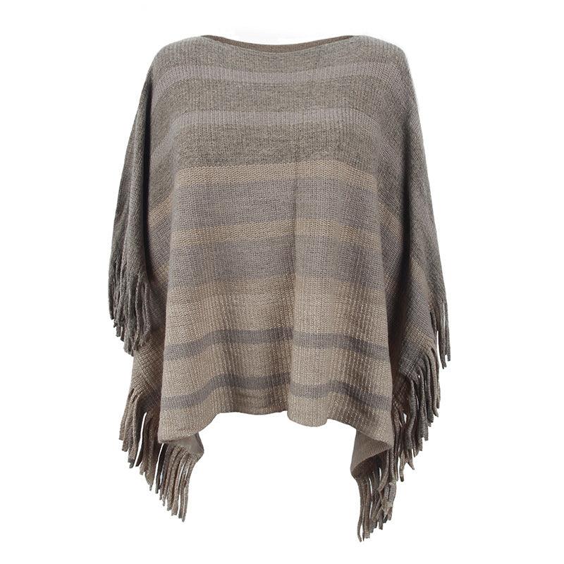 Europe And America Cross Border Off-neck Tassel Shawl For Women - Nioor