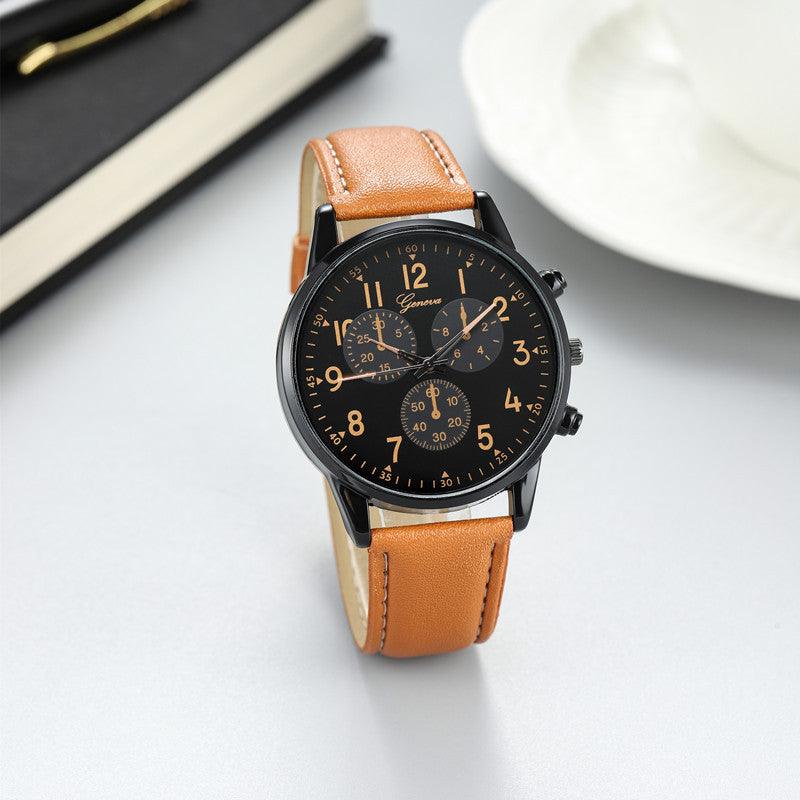 Men's Steel Strap Watch Business Fashion Three-eye Belt - Nioor