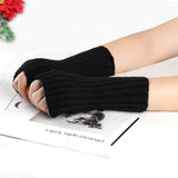 Knitting Wool Gloves Straight Arm Knitted Warm - Nioor