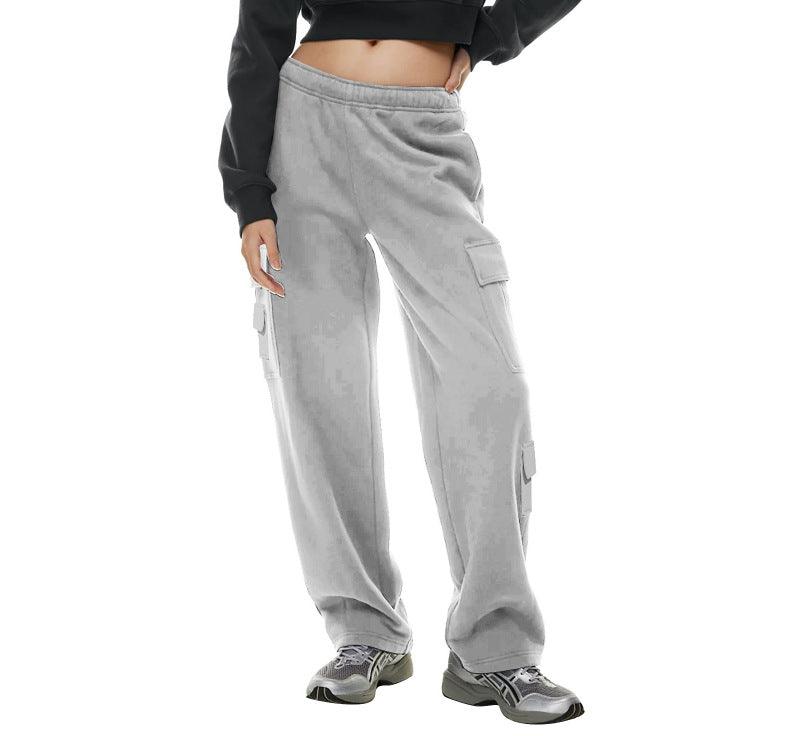 Women's Fashion Work Clothes Pocket Sweatshirt Trousers - Nioor