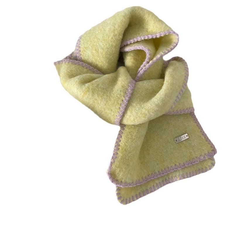 Winter Contrast Color Keep Warm Pure Color Scarf - Nioor