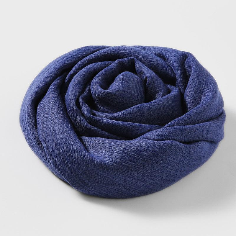 Women's Fashion Artistic Solid Color Cotton And Linen Scarf - Nioor