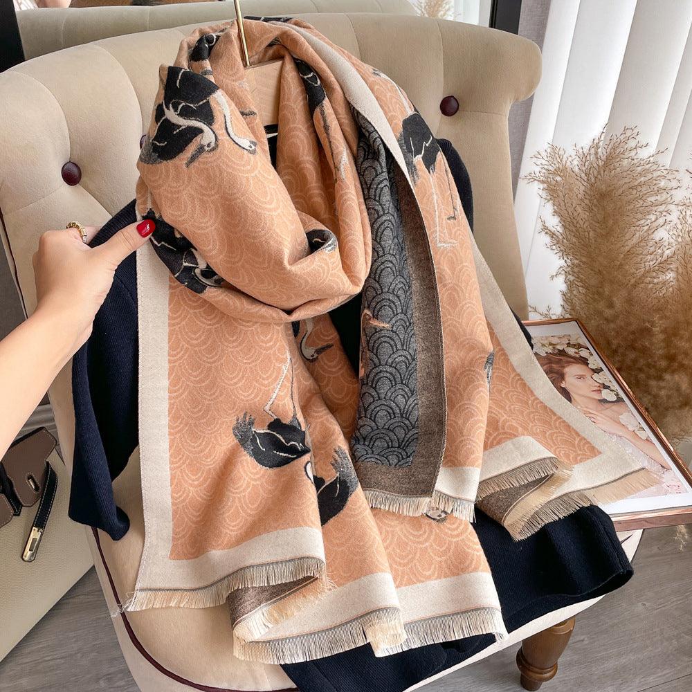 Artificial Cashmere Scarf Female Winter Thicken Thermal - Nioor