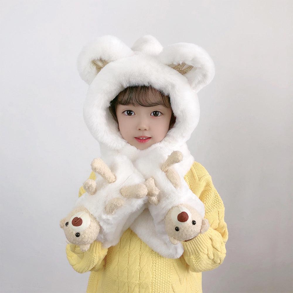 Children's Hat Scarf Gloves One-piece Hat - Nioor