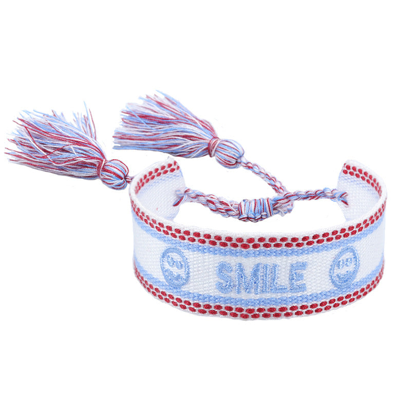 Knitted Belt Couple Bracelet Letter Embroidery Wrist