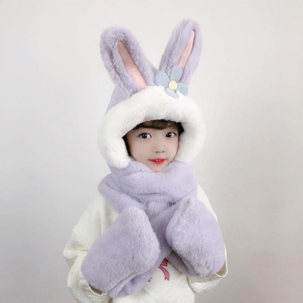 Children's Hat Scarf Gloves One-piece Hat - Nioor